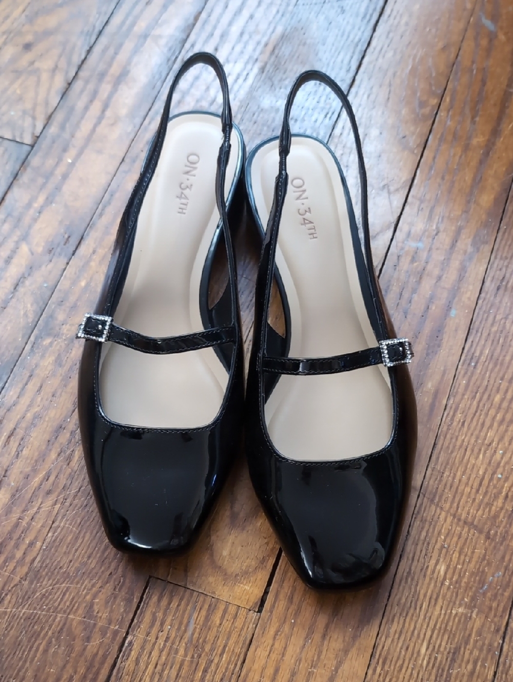 Nwot On 34th Patten Leather Sling Back Mary Janes